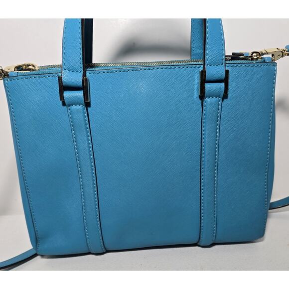 Kate Spade Newbury Lane Turquoise Saffiano Leather Satchel Crossbody Purse - Picture 6 of 15